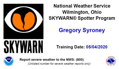 Certificate of Training - May 4, 2020