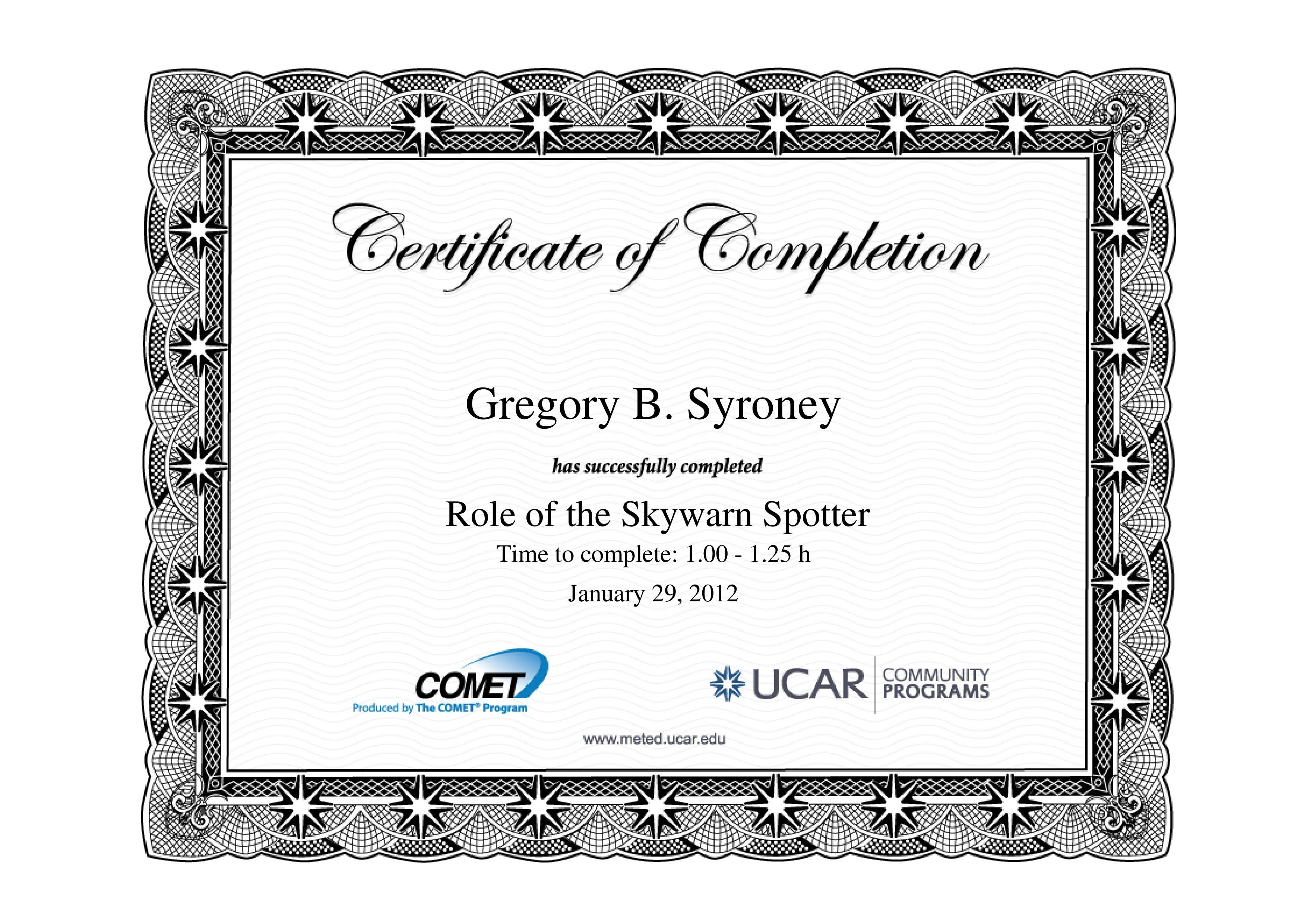 Role of the SkyWARN Spotter