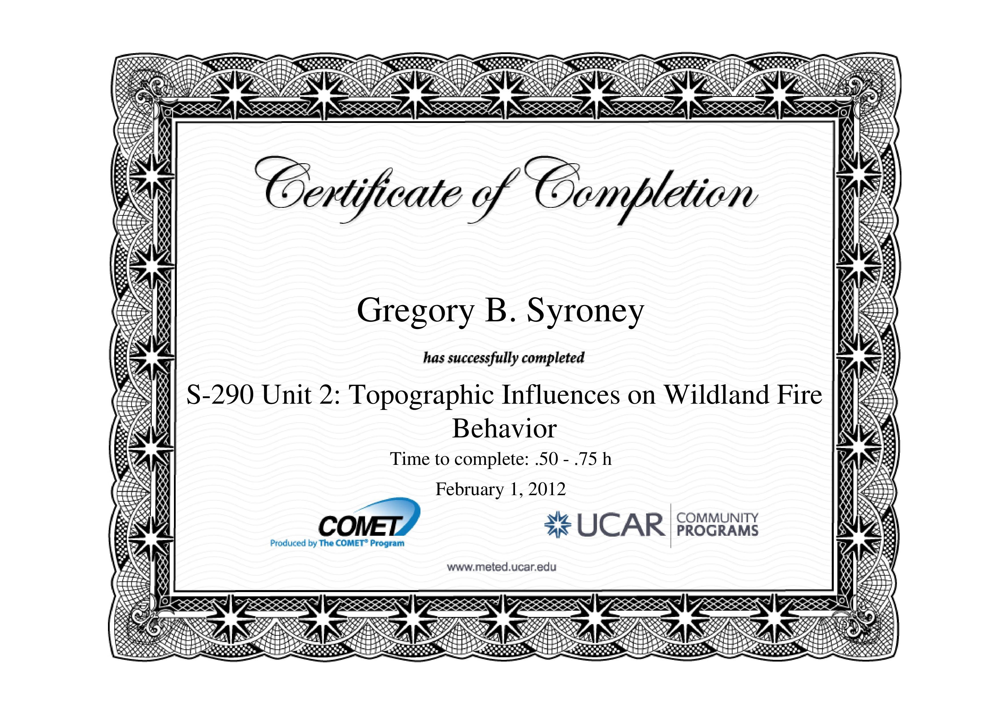 Unit 2: Topographic Influences On Wildland Fire Behavior