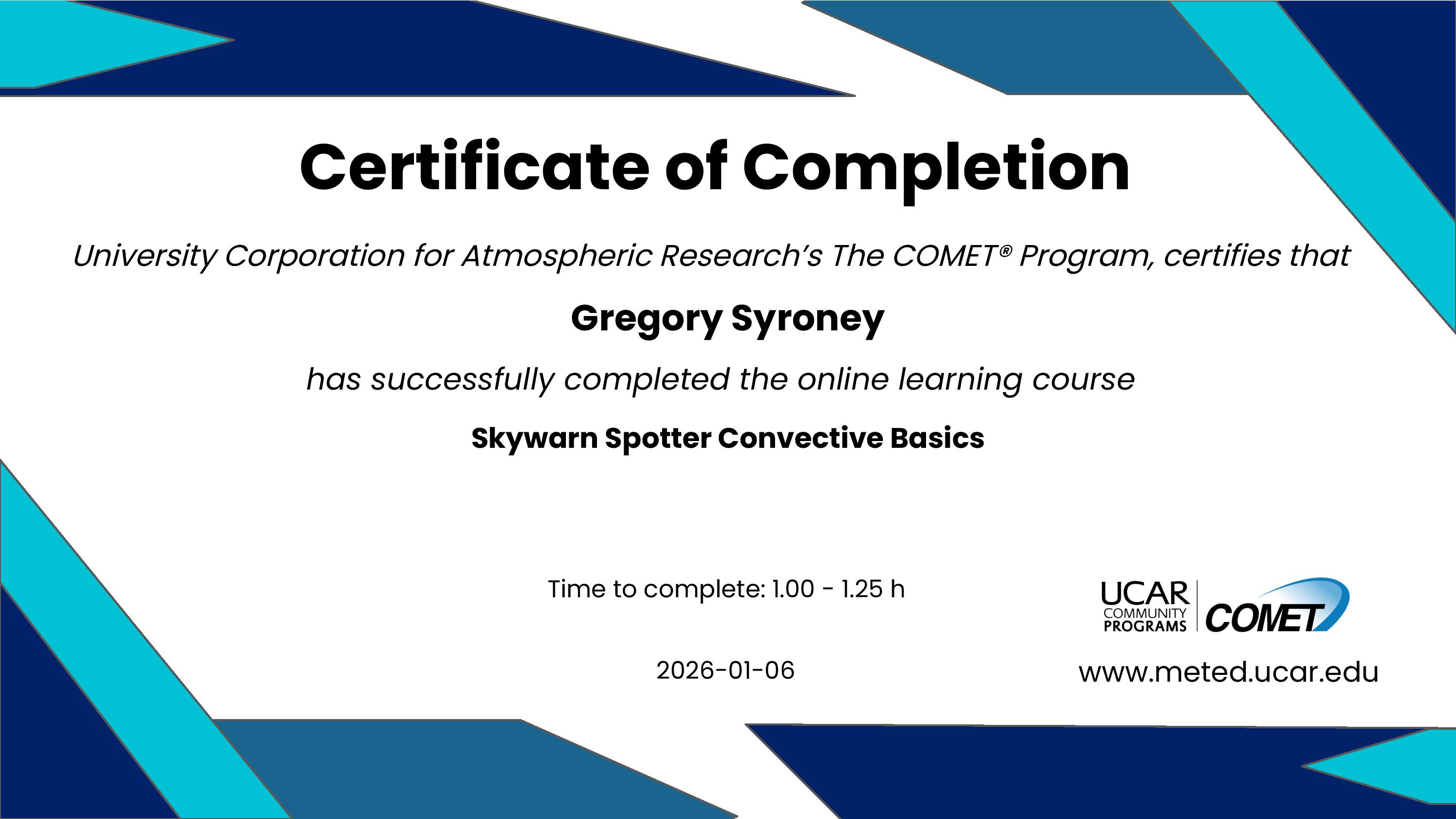 MetEd Comet SkyWARN Spotter Convective Basics