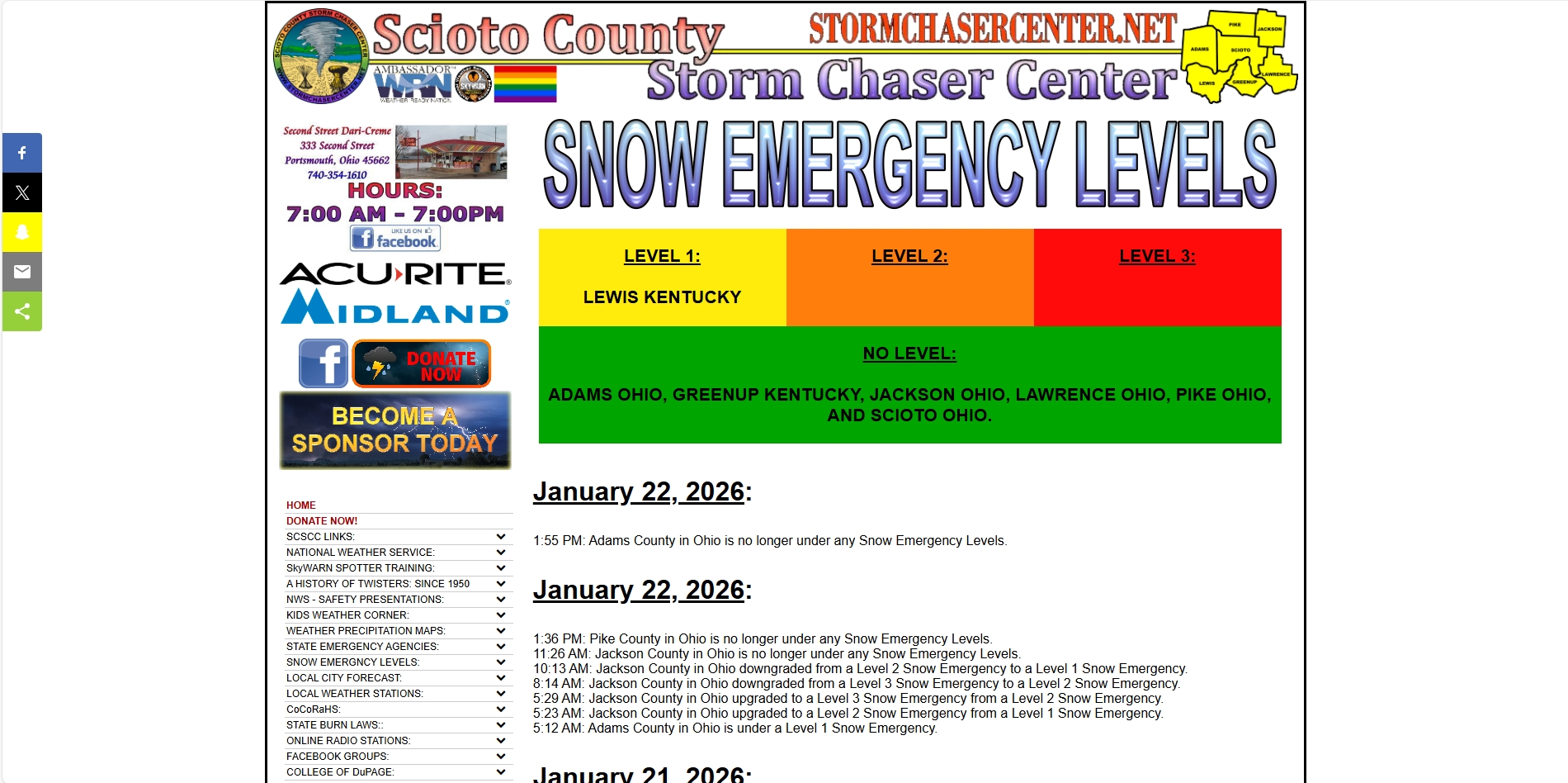 Snow Emergency Levels